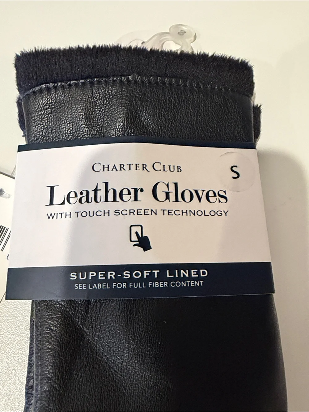 NEW Charter Club Black Leather Touchscreen Gloves with Soft Cuff $95
